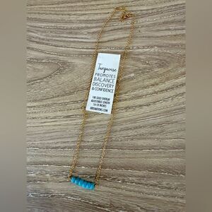 Turquoise 18k gold necklace NWT